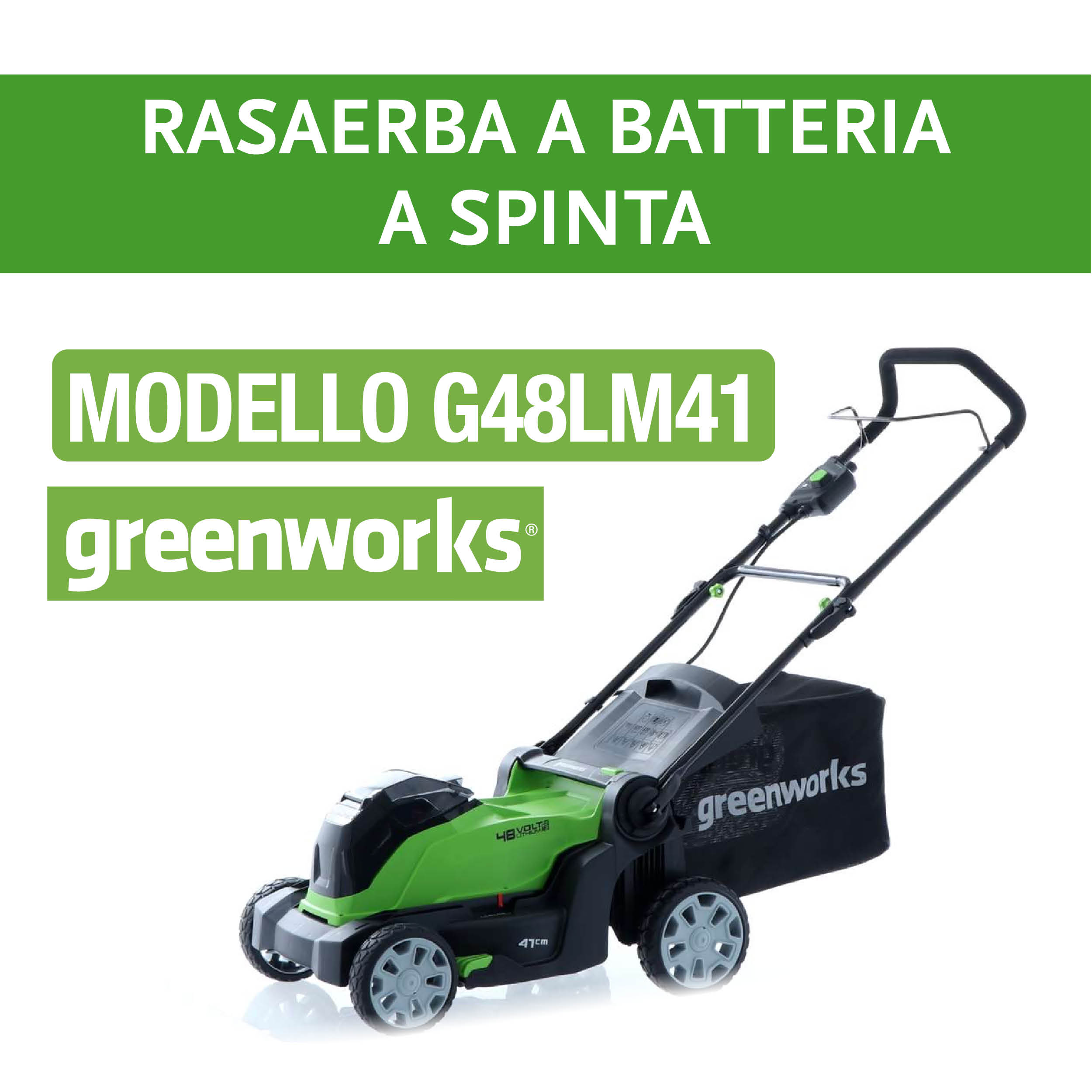 Rasaerba greenworks SAV G48LM41